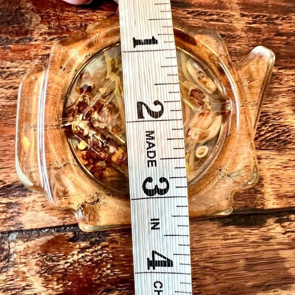 Mid Century Vomit Art Spoon Rests With Dried Flowers & Macaroni - Picture 6 of 6